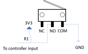 limit switch wired as normally open and active low