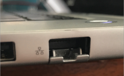 ethernet jack design on a dell inspiron laptop