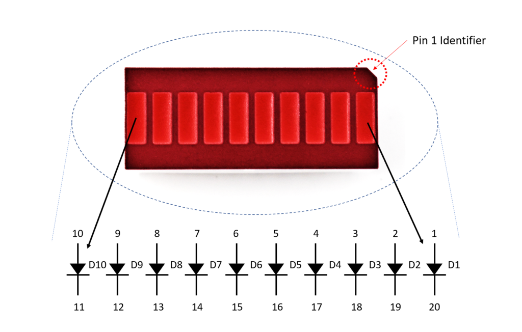 internal circuitry of an LED bar graph