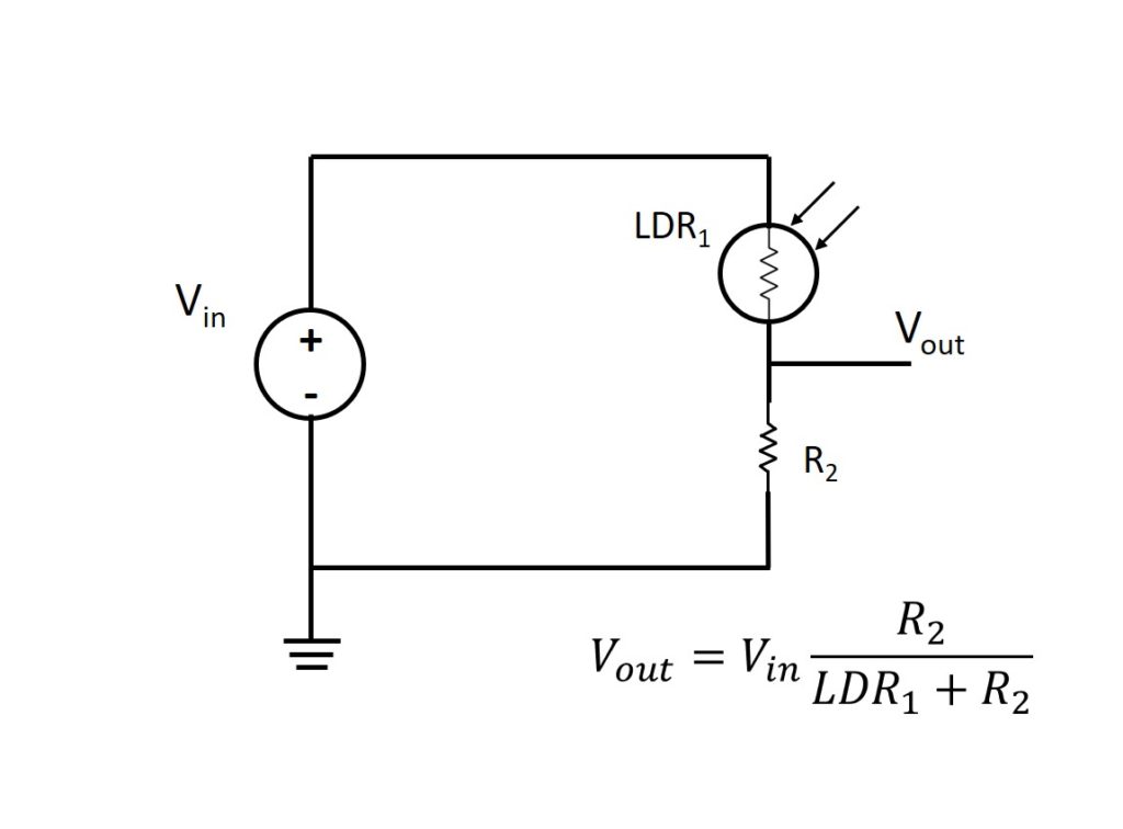 Voltage divider circuit for a photoresistor