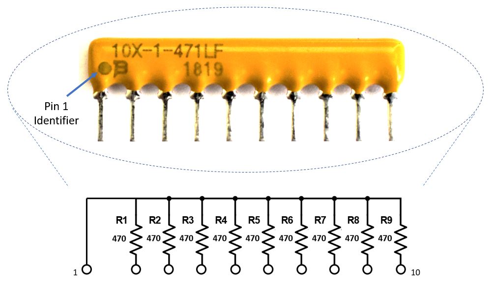 Internal circuitry of 470 ohm resistor array